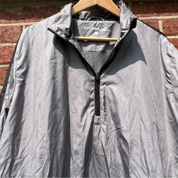 STORMPACK AUR Mens 1/4 Zip Pullover Jacket Water Repellent Windbreaker Gray XL - Picture 7 of 10
